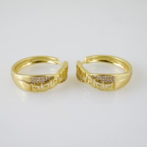 E2458 Earrings - Aretes - Zircon Stone - 14K Real Color