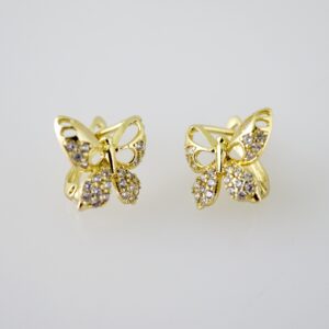 E2462 Earrings - Aretes - Zircon Stone - 14K Real Color