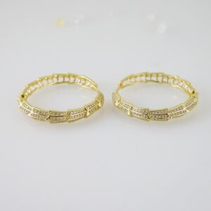 E2464 Earrings - Aretes - Zircon Stone - 14K Real Color