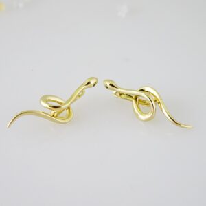 E2466 Earrings - Aretes - Plain - 14K Real Color