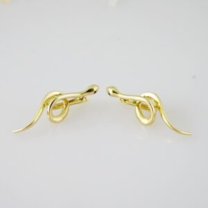 E2467 Earrings - Aretes - Plain - 14K Real Color
