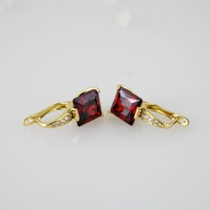 E2470 Earrings - Aretes - Zircon Stone - 14K Real Color
