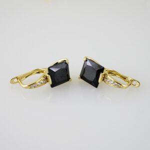 E2471 Earrings - Aretes - Zircon Stone - 14K Real Color