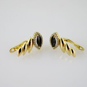 E2472 Earrings - Aretes - Zircon Stone - 14K Real Color