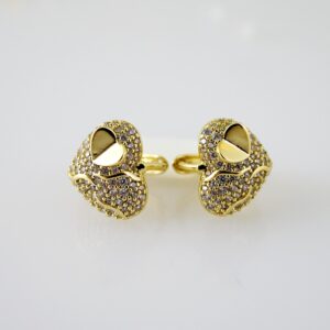 E2481 Earrings - Aretes - Zircon Stone - 14K Real Color