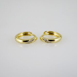 E2482 Earrings - Aretes - Zircon Stone - 14K Real Color