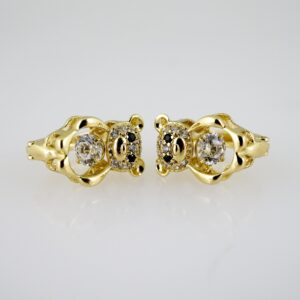 E2483 Earrings - Aretes - Zircon Stone - 14K Real Color