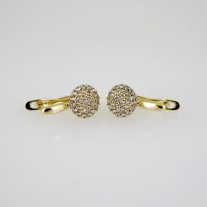 E2484 Earrings - Aretes - Zircon Stone - 14K Real Color