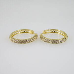 E2486 Earrings - Aretes - Zircon Stone - 14K Real Color