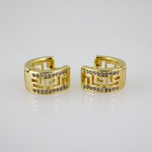 E2489 Earrings - Aretes - Zircon Stone - 14K Real Color