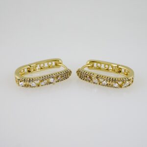 E2490 Earrings - Aretes - Zircon Stone - 14K Real Color