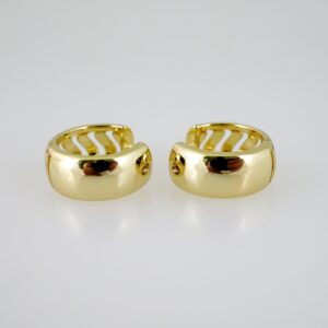 E2491 Earrings - Aretes - Plain - 14K Real Color