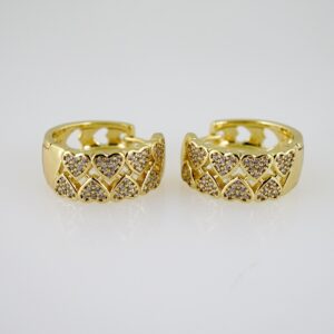 E2494 Earrings - Aretes - Zircon Stone - Silver Color