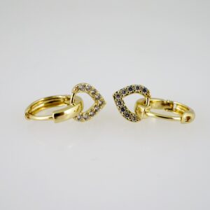 E2495 Earrings - Aretes - Zircon Stone - 14K Real Color