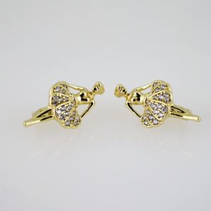 E2497 Earrings - Aretes - Zircon Stone - 14K Real Color