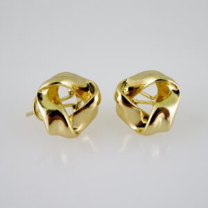 E2502 Earrings - Aretes - Plain - 14K Real Color