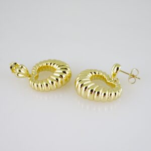 E2505 Earrings - Aretes - Plain - 14K Real Color