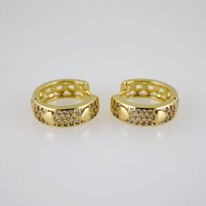 E2507 Earrings - Aretes - Zircon Stone - 14K Real Color