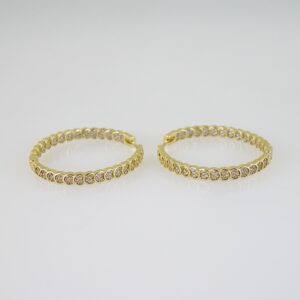 E2508 Earrings - Aretes - Zircon Stone - 14K Real Color