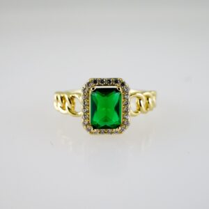 R759 RING - ANILLO - Zircon Stone - 14K Real Color
