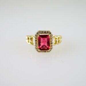 R760 RING - ANILLO - Zircon Stone - 14K Real Color
