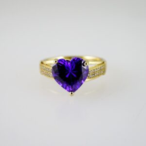 R762 RING - ANILLO - Zircon Stone - 14K Real Color