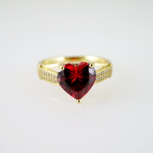 R764 RING - ANILLO - Zircon Stone - 14K Real Color