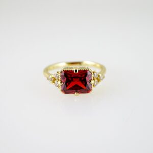 R767 RING - ANILLO - Zircon Stone - 14K Real Color