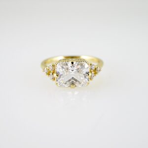 R768 RING - ANILLO - Zircon Stone - 14K Real Color
