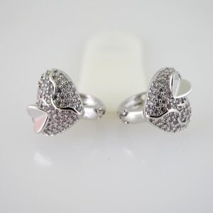 E2500 Earrings - Aretes - Zircon Stone - Silver Color