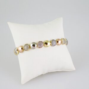B1614 Bracelet - Pulseras - Zircon Stone - Three Tone