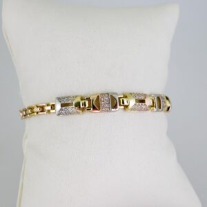 B1642 Bracelet - Pulseras - Zircon Stone - Three Tone