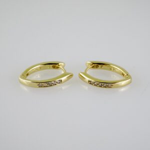 E2512 Earrings - Aretes - Zircon Stone - 14K Real Color