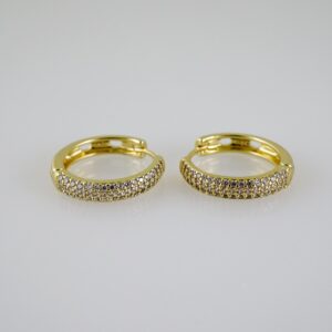 E2513 Earrings - Aretes - Zircon Stone - 14K Real Color