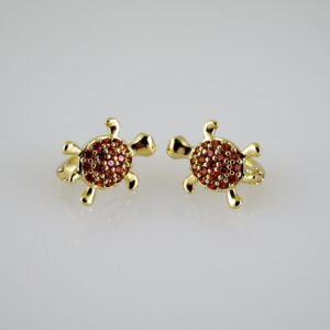 E2515 Earrings - Aretes - Zircon Stone - 14K Real Color