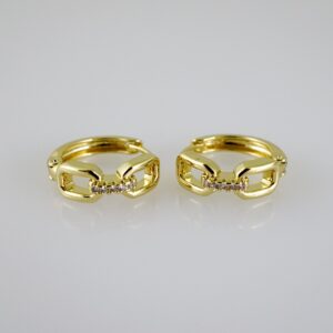 E2518 Earrings - Aretes - Zircon Stone - 14K Real Color