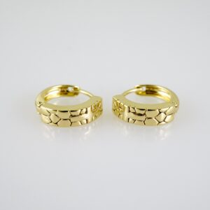 E2526 Earrings - Aretes - Plain - 14K Real Color