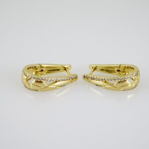 E2527 Earrings - Aretes - Zircon Stone - 14K Real Color