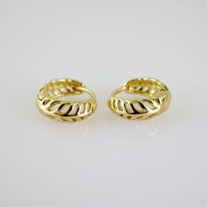 E2532 Earrings - Aretes - Plain - 14K Real Color