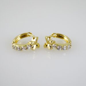 E2536 Earrings - Aretes - Zircon Stone - 14K Real Color