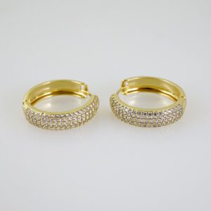 E2537 Earrings - Aretes - Zircon Stone - 14K Real Color