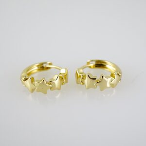 E2541 Earrings - Aretes - Plain - 14K Real Color