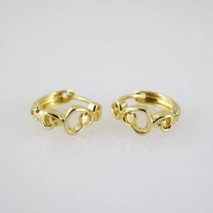 E2542 Earrings - Aretes - Plain - 14K Real Color