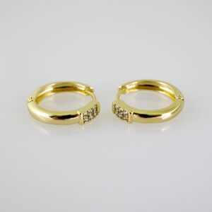 E2543 Earrings - Aretes - Zircon Stone - 14K Real Color