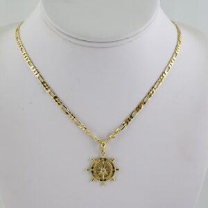 SET1752 Cadenas - Colgante -  Chain W - Pendants - 14K Real Color - Zircon Stone - 3mmX50cm Figaro