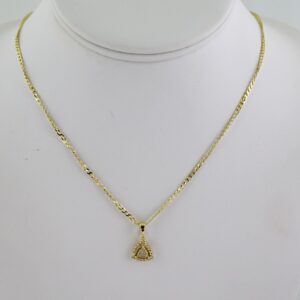 SET1753 Cadenas - Colgante -  Chain W - Pendants - 14K Real Color - Zircon Stone - 2mmX45cm