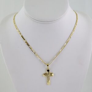 SET1757 Cadenas - Colgante -  Chain W - Pendants - 14K Real Color - Zircon Stone - 3mmX60cm Figaro