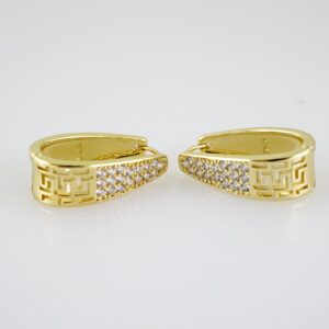 E2548 Earrings - Aretes - Zircon Stone - 14K Real Color