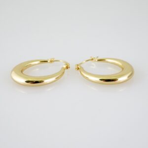 E2550 Earrings - Aretes - Plain - 14K Real Color