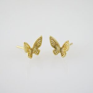E2553 Earrings - Aretes - Plain - 14K Real Color